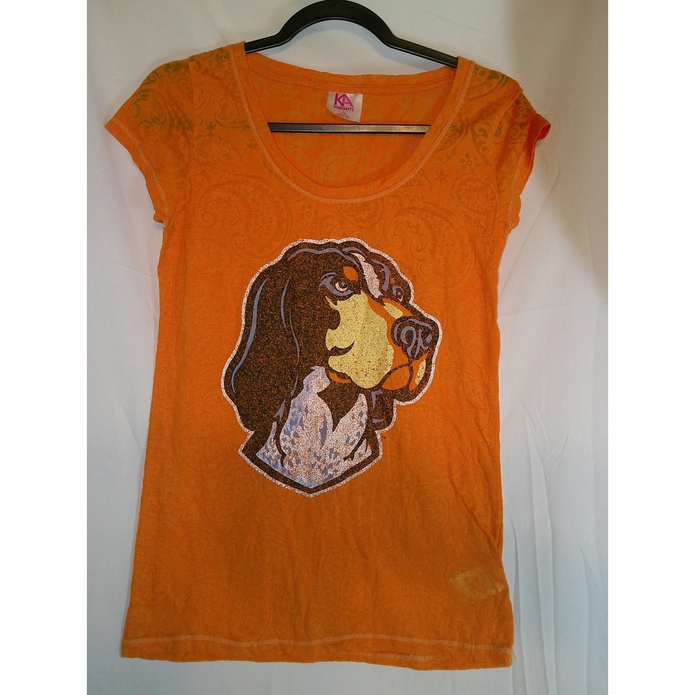 KA Knights Univ of Tennessee Smokey Orange Graphic Paisley T-Shirt‎ Womens large